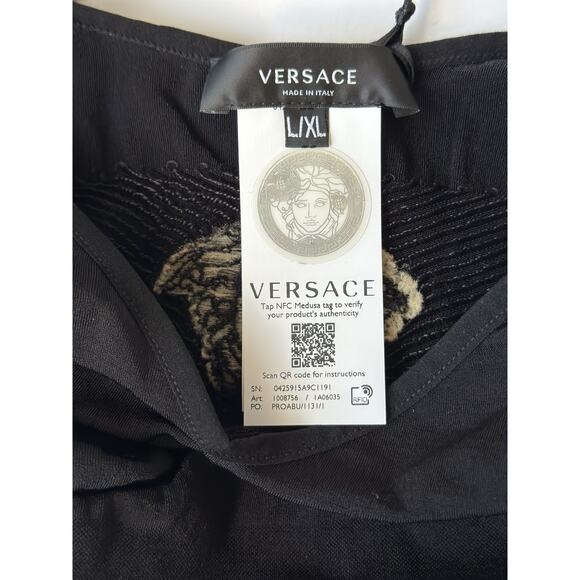 Versace Medusa Black Shapewear Bralette L-XL (Stretch) Made in Italy 1008756 NWT - Picture 8 of 9